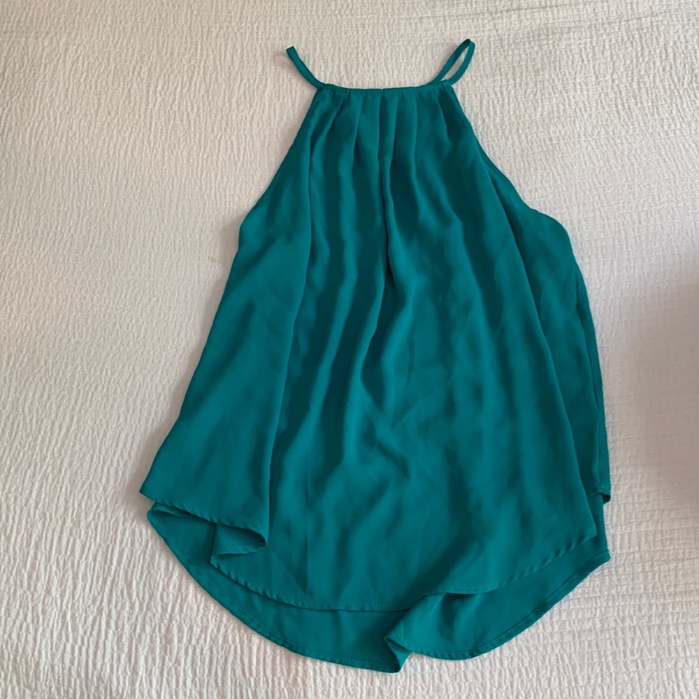 LUSH teal green halter tank top